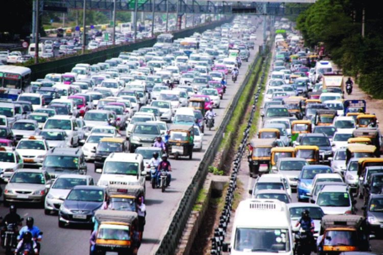 Дели-Гургаон Индия пробки на дорогах