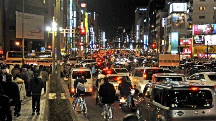 Токио Япония пробки на дорогах