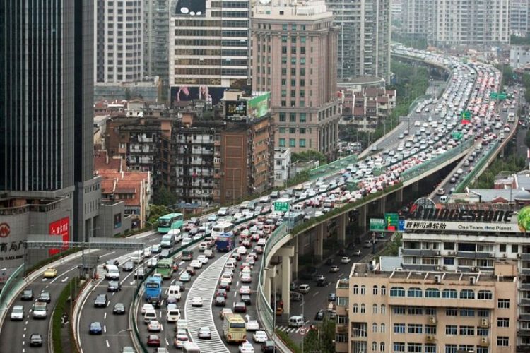 Чэнду Китай пробки на дорогах