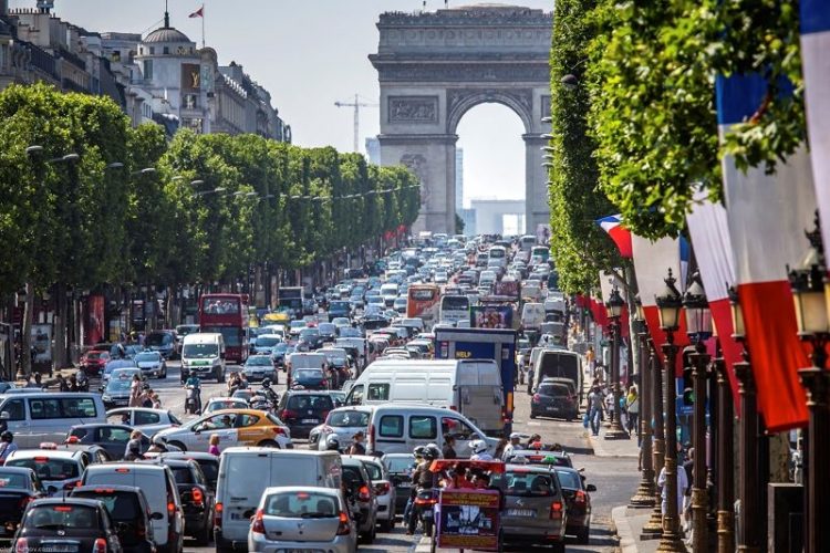 Париж Франция пробки на дорогах