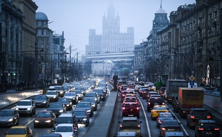 Москва Россия пробки на дорогах
