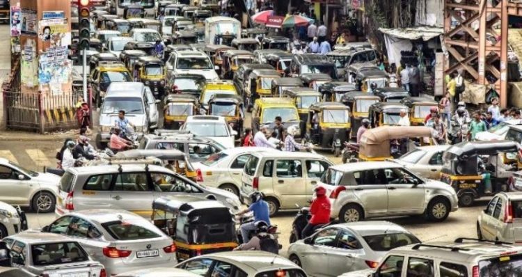 Мумбай Индия пробки на дорогах