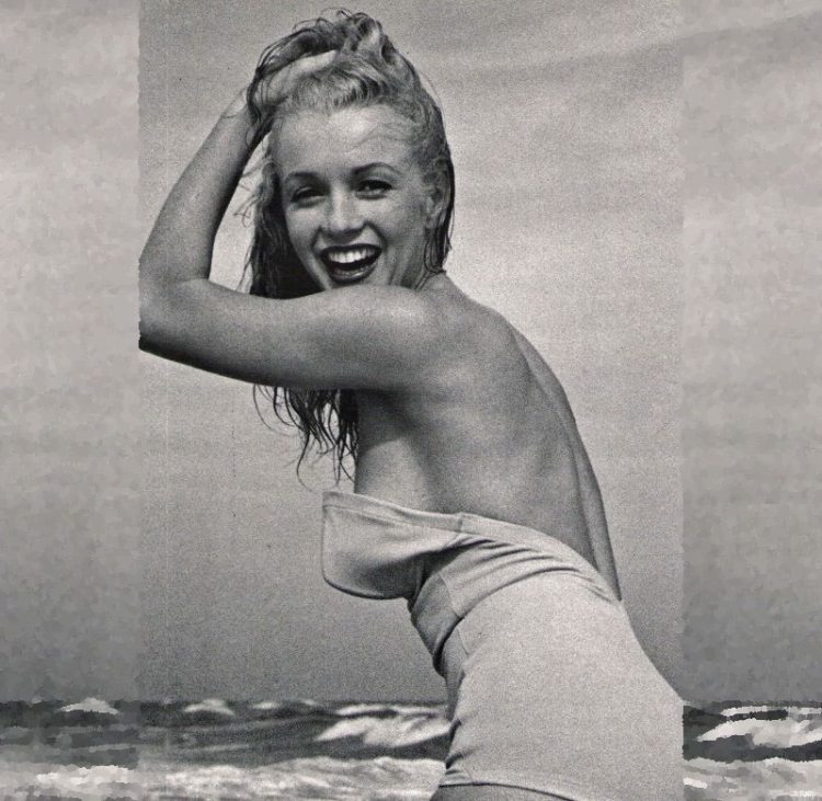 Marilyn Monroe retro foto zvozd s ulybkoy